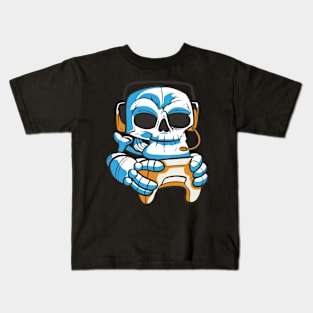 skull-gamer-with-joystick Kids T-Shirt